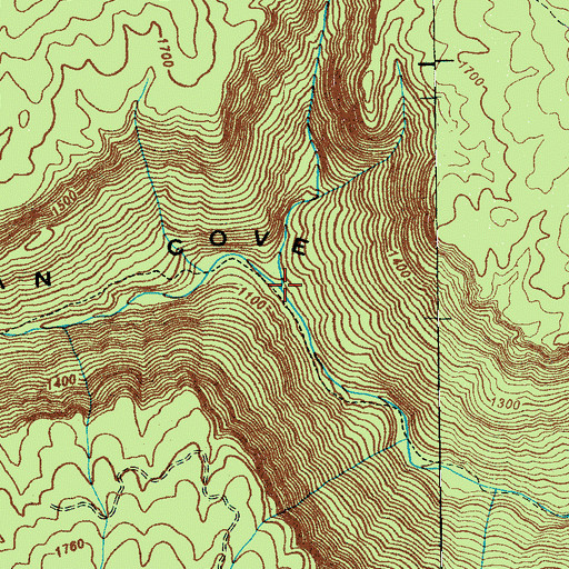 Topographic Map of Long Branch, TN