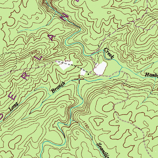 Topographic Map of Long Branch, TN