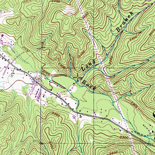 Topographic Map of Long Branch, TN