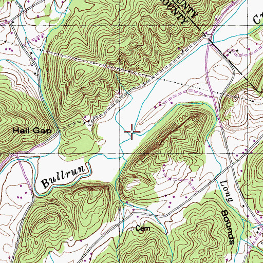 Topographic Map of Long Branch, TN