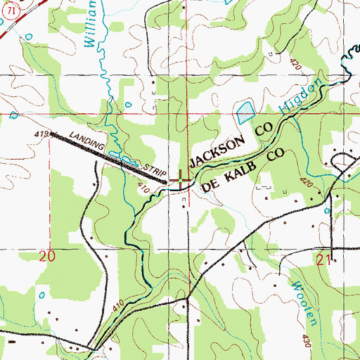 Topographic Map of Wooden Branch, AL
