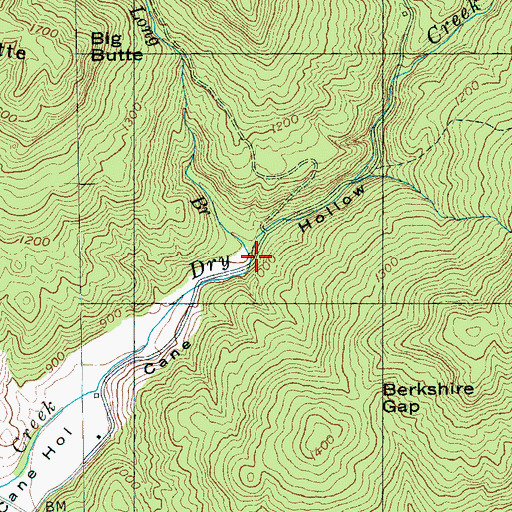 Topographic Map of Long Branch, TN