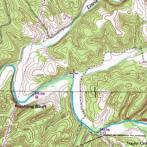 Topographic Map of Long Branch, TN