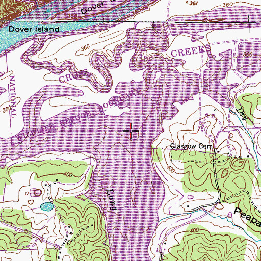 Topographic Map of Long Creek, TN