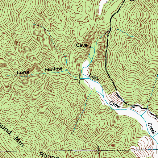 Topographic Map of Long Hollow, TN