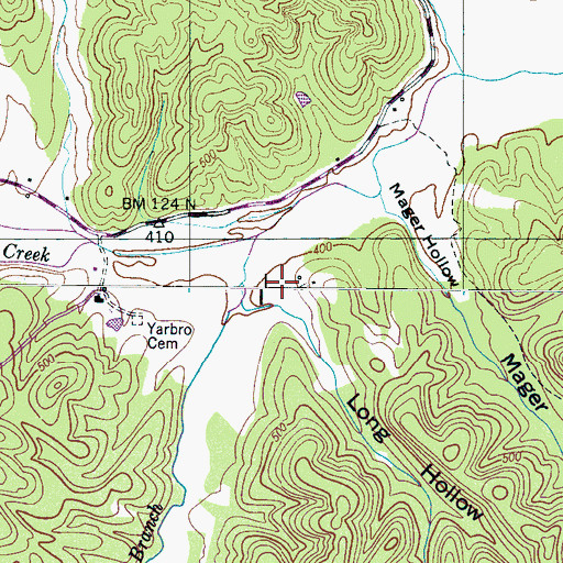 Topographic Map of Long Hollow, TN