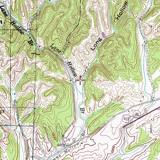 Topographic Map of Long Hollow, TN