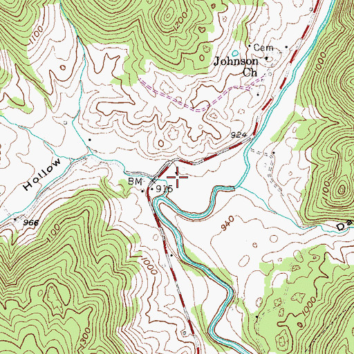 Topographic Map of Long Hollow, TN