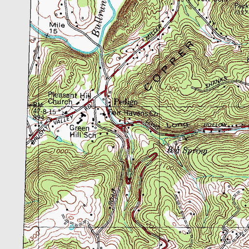 Topographic Map of Long Hollow, TN