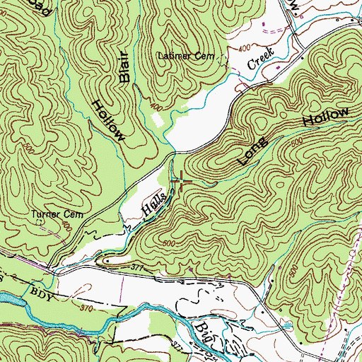 Topographic Map of Long Hollow, TN