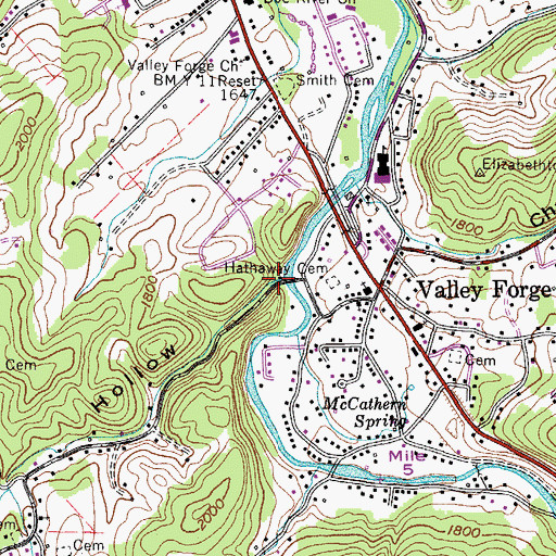Topographic Map of Long Hollow, TN