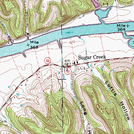 Topographic Map of Long Hollow, TN