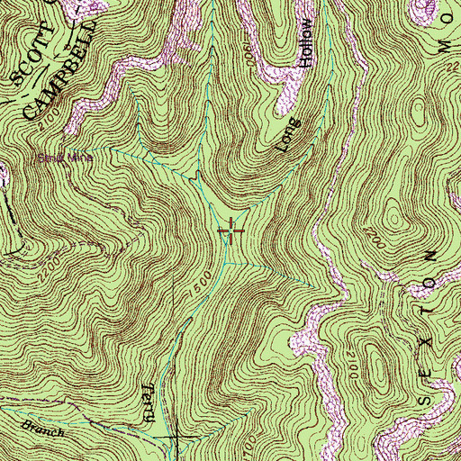Topographic Map of Long Hollow, TN