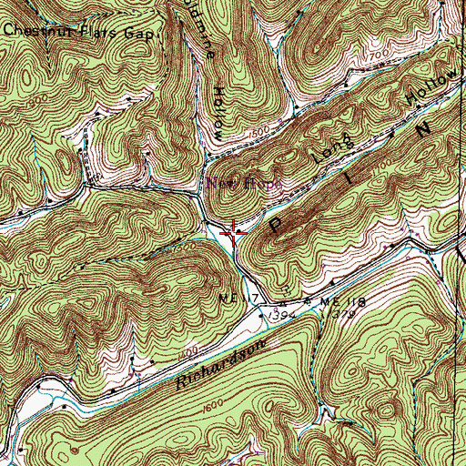 Topographic Map of Long Hollow, TN