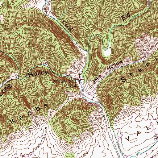 Topographic Map of Long Hollow, TN