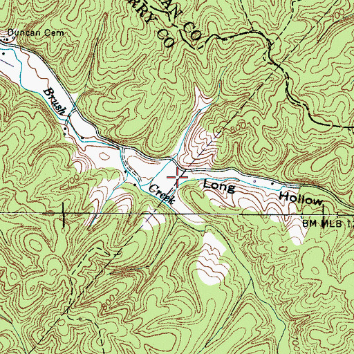 Topographic Map of Long Hollow, TN