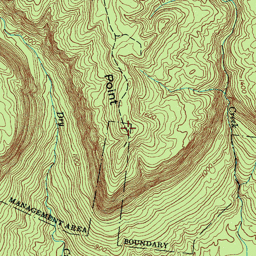 Topographic Map of Long Point, TN