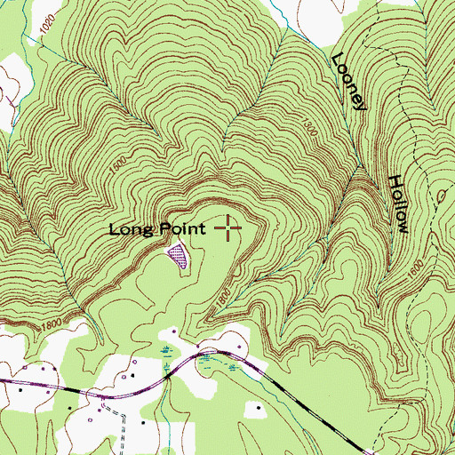 Topographic Map of Long Point, TN
