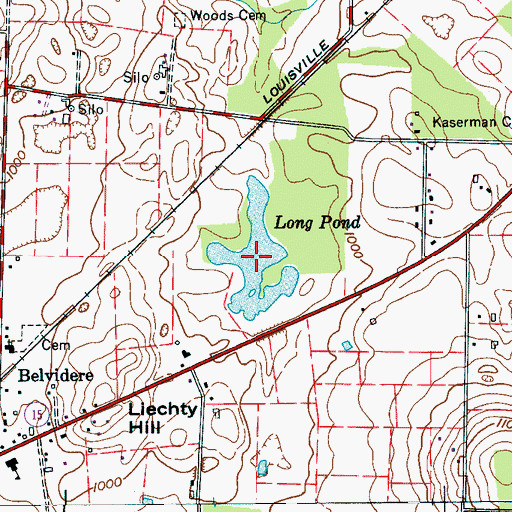Topographic Map of Long Pond, TN