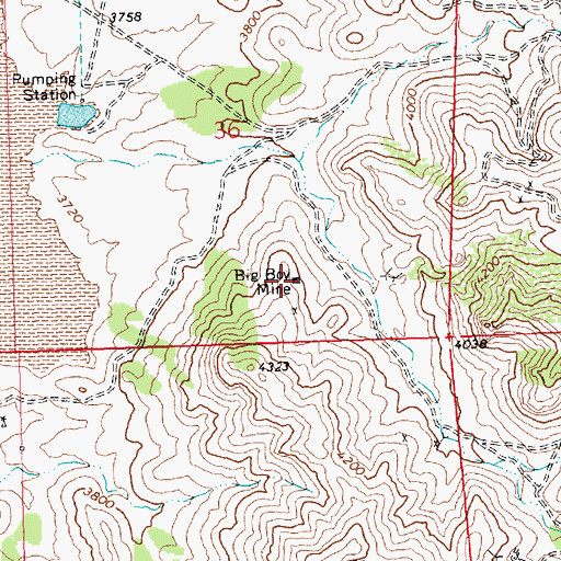 Topographic Map of Big Boy Mine, AZ