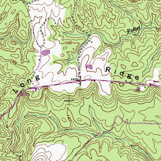 Topographic Map of Long Ridge, TN
