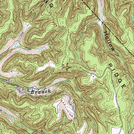 Topographic Map of Long Ridge, TN