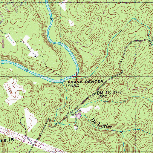 Topographic Map of Long Rockhouse Branch, TN