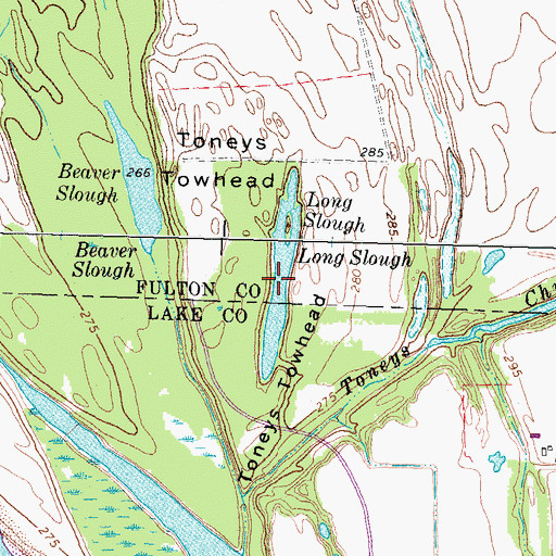 Topographic Map of Long Slough, KY