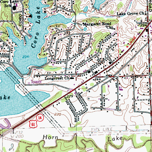 Topographic Map of Longcrest Church, TN