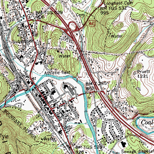 Topographic Map of Longfield Hollow, TN
