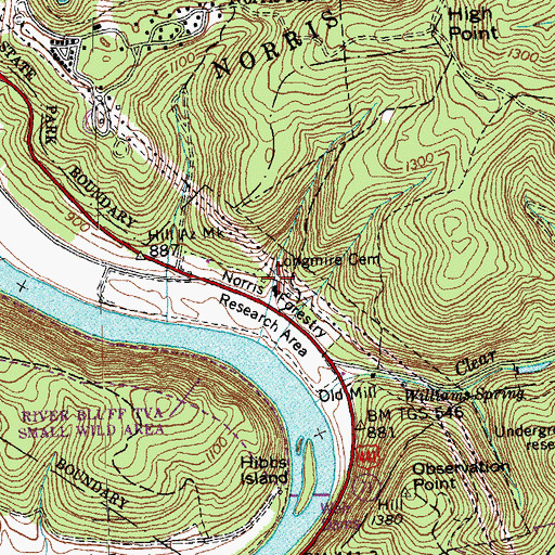 Topographic Map of Longmire Cemetery, TN