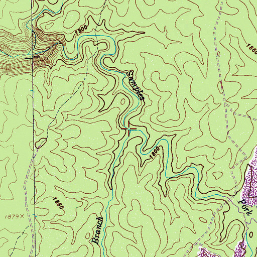 Topographic Map of Longrock Branch, TN