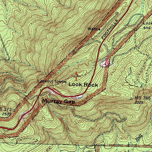 Topographic Map of Look Rock, TN