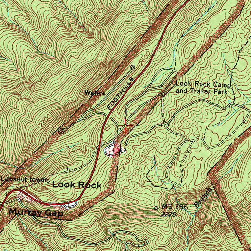 Topographic Map of Look Rock Campground, TN
