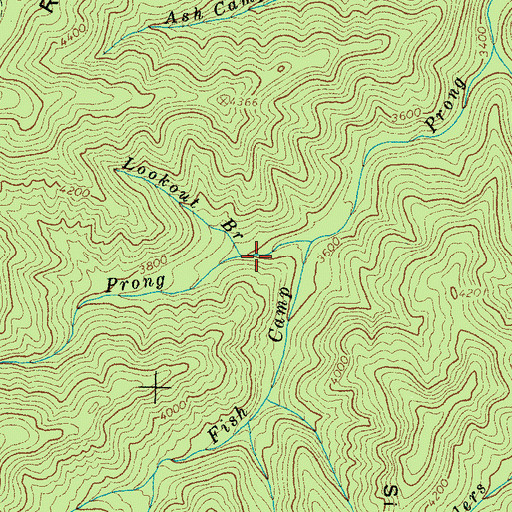 Topographic Map of Lookout Branch, TN