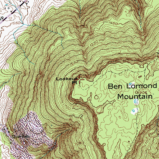 Topographic Map of Lookout Point, TN