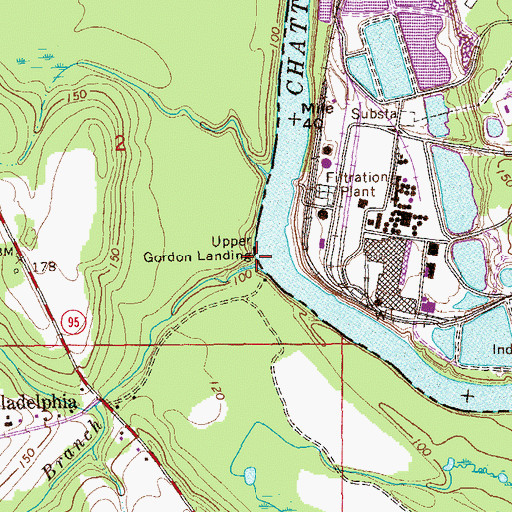 Topographic Map of Woods Branch, AL