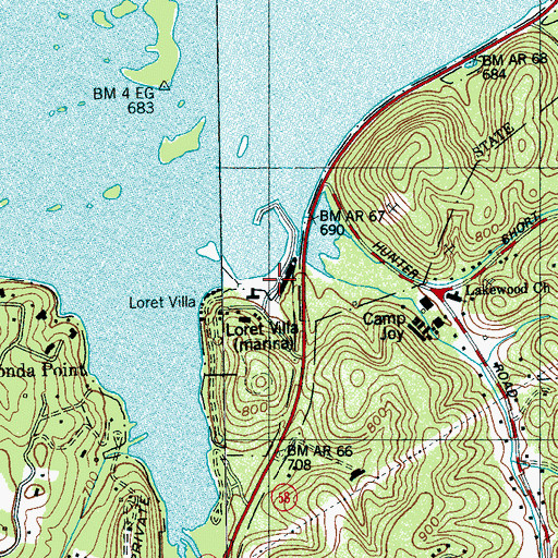 Topographic Map of Loret Villa, TN