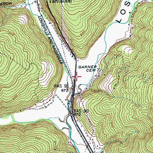 Topographic Map of Los Cove, TN