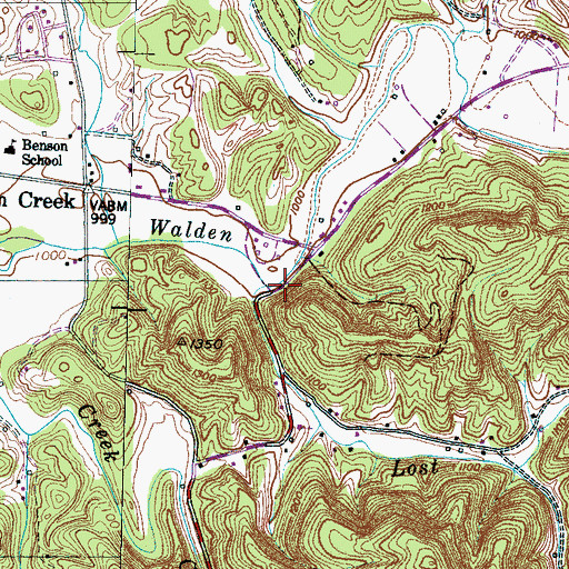 Topographic Map of Lost Branch, TN