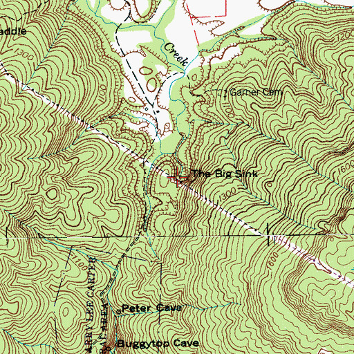 Topographic Map of Lost Creek, TN