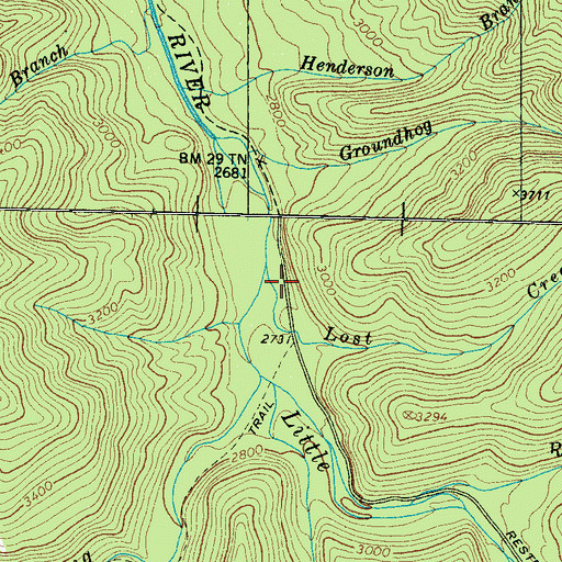 Topographic Map of Lost Creek, TN
