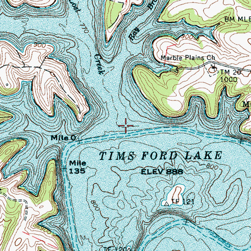 Topographic Map of Lost Creek, TN