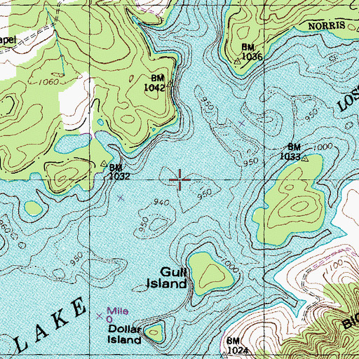 Topographic Map of Lost Creek, TN