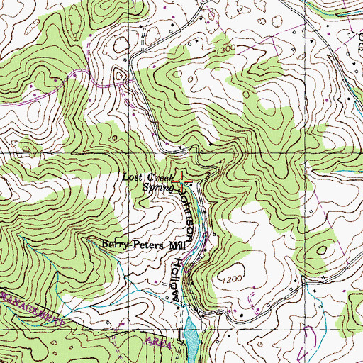 Topographic Map of Lost Creek Spring, TN