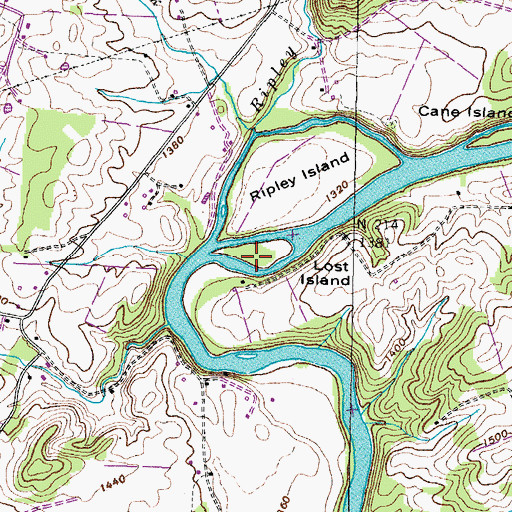 Topographic Map of Lost Island, TN