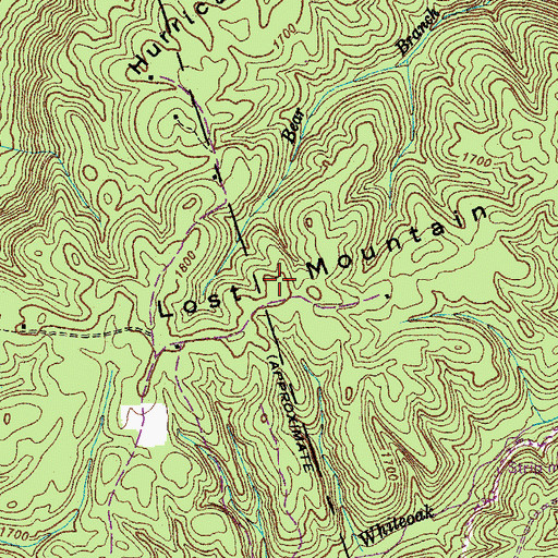 Topographic Map of Lost Mountain, TN