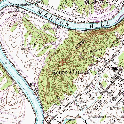 Topographic Map of Lost Ridge, TN