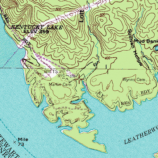 Topographic Map of Lott Hollow, TN