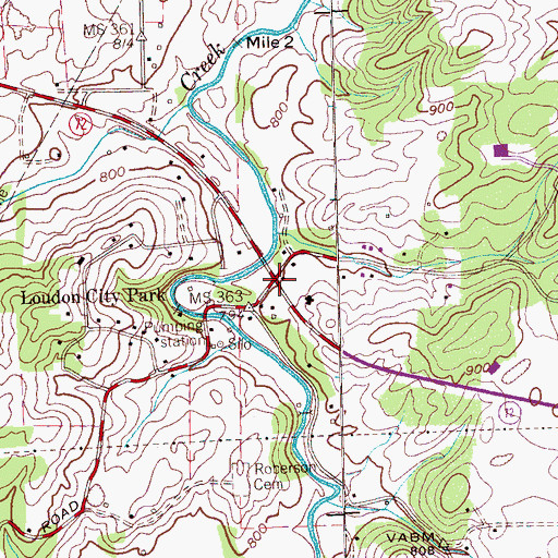 Topographic Map of Loudon City Park, TN